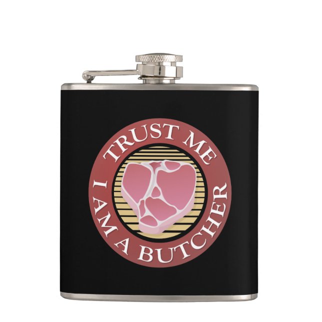 Trust me, I am a Butcher T-bone Hip Flask (Front)