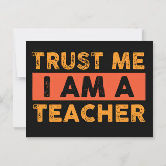 trust me i am a teacher postcard