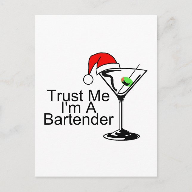 Trust Me Im A Bartender Martini Postcard (Front)
