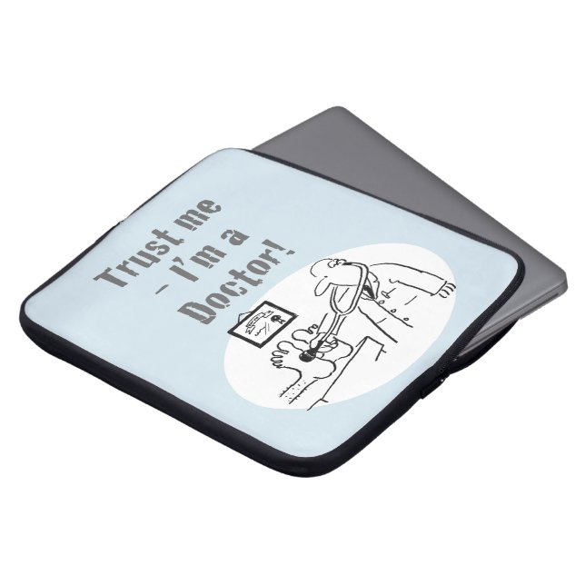 Trust Me - I'm a Doctor! Funny Cartoon Laptop Sleeve (Front Top)