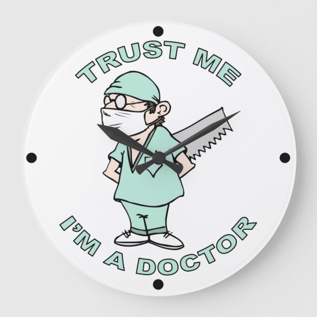 Trust me, I'm a Doctor Large Clock (Front)