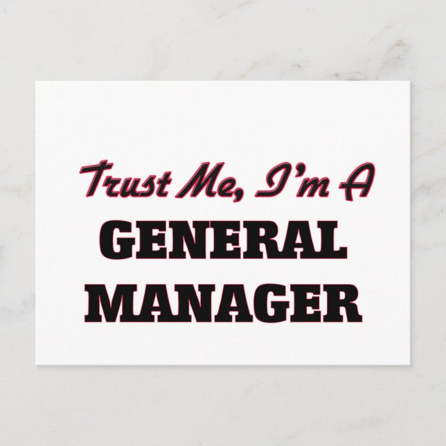Trust me I'm a General Manager Postcard (Front)