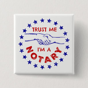 Trust Me, I'm a Notary Handshake 2 Inch Square Button