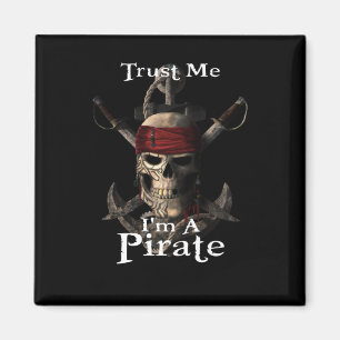 Trust Me I'm A Pirate Skull and Swords Anchor Funn Magnet