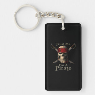 Trust Me I'm A Pirate Skull and Swords Funny Keychain