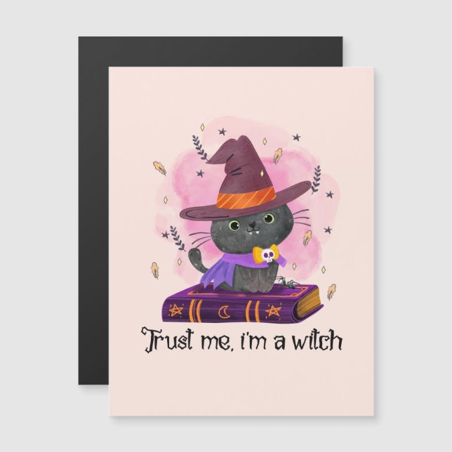 Trust Me I'm A Witch – Witch Cat on Magic Book (Front/Back)