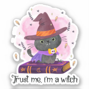 Trust Me I'm A Witch – Witch Cat on Magic Book