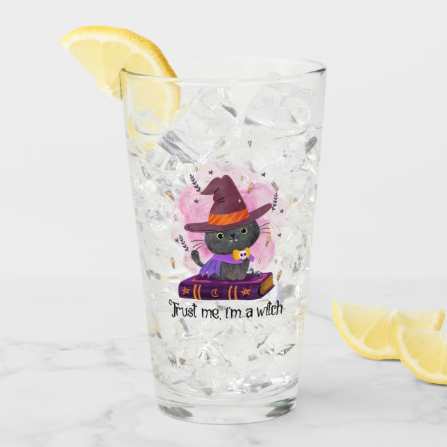 Trust Me I'm A Witch – Witch Cat on Magic Book Glass (Front Ice)
