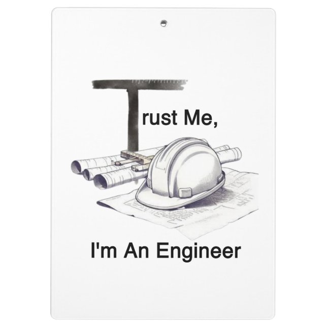 Trust Me I'm An Engineer Clipboard (Back)