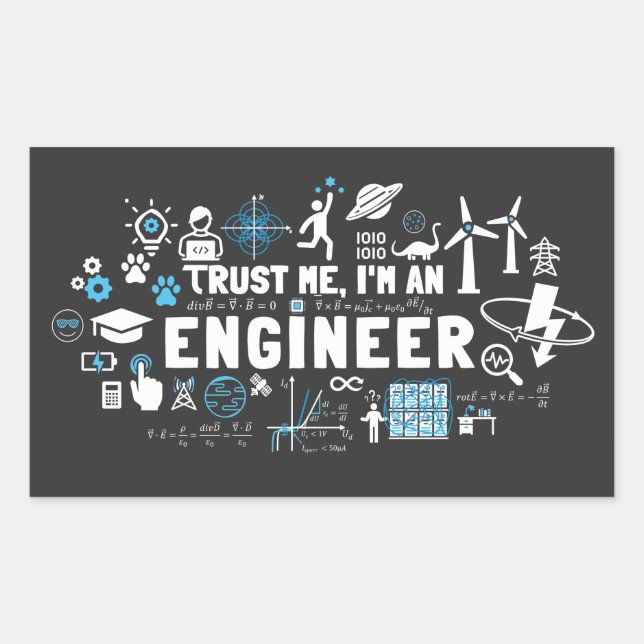 TRUST ME, I'M AN ENGINEER feat Maxwell equations Sticker (Front)