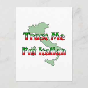 Trust Me I'm Itailan Postcard