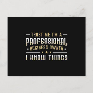 Trust Me I'm Professional Business Owner CEO Boss Postcard
