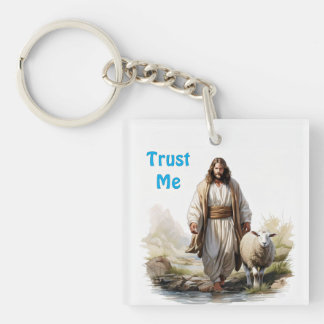 Trust Me, Jesus and Lamb Keychain
