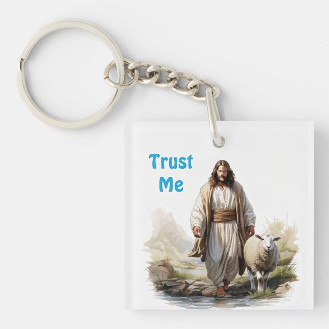Trust Me, Jesus and Lamb Keychain (Front)