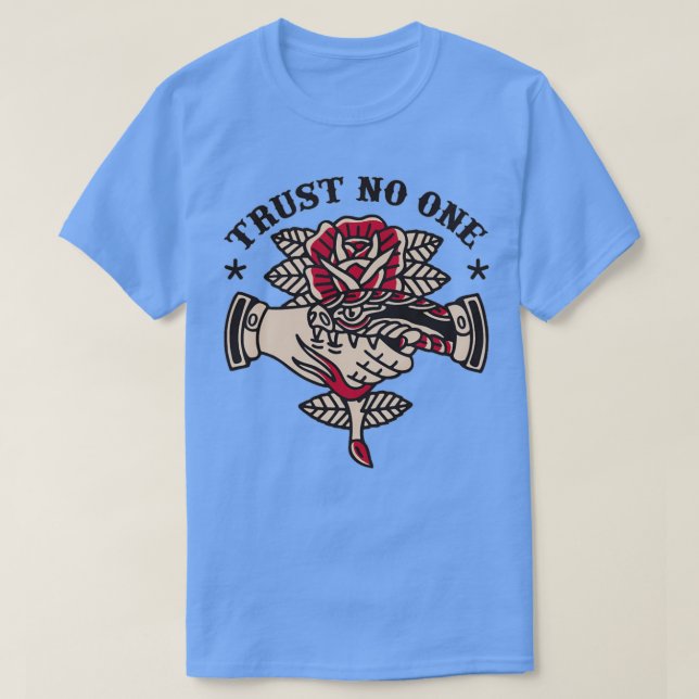 Trust No One Handshake Snake  T-Shirt (Design Front)