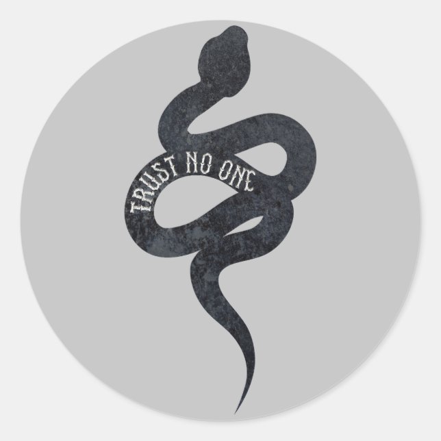 Trust No One Serpent Snake  Classic Round Sticker (Front)