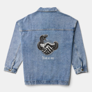 Trust No One — Snake Handshake Vintage Tattoo Desi Denim Jacket