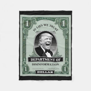 “trust Nobody” - Trump Banknote Parody 1  Fleece Blanket