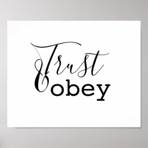 Trust & Obey - Christian Typography Poster