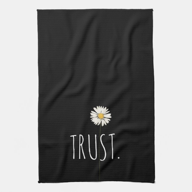 TRUST Text and Daisy Kitchen Towel (Vertical)