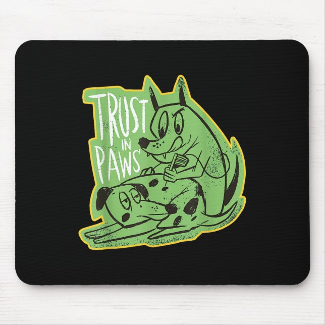 Trust The Paws - Two Dogs Tattooeing Each Other -  Mouse Pad (Front)
