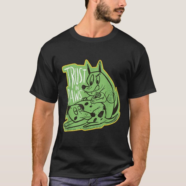 Trust The Paws - Two Dogs Tattooeing Each Other -  T-Shirt (Front)
