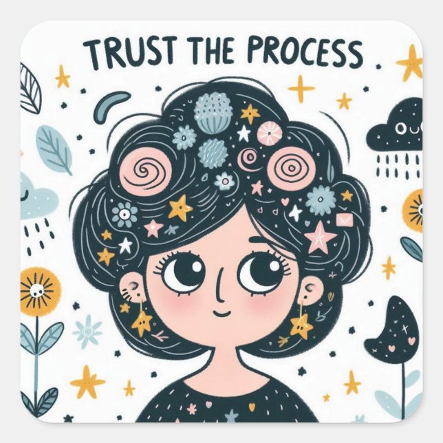 Trust the Process cartoon sticker (Devant)