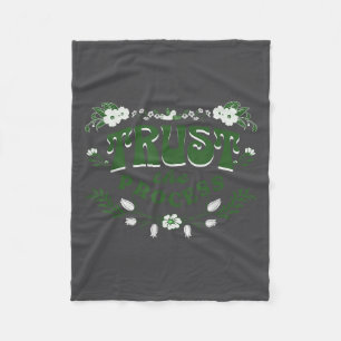 Trust The Process, Feminine Floral Sitive Motivati Fleece Blanket