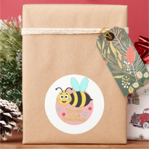 Trust the process Kawaii happy bee fly and smiling Classic Round Sticker