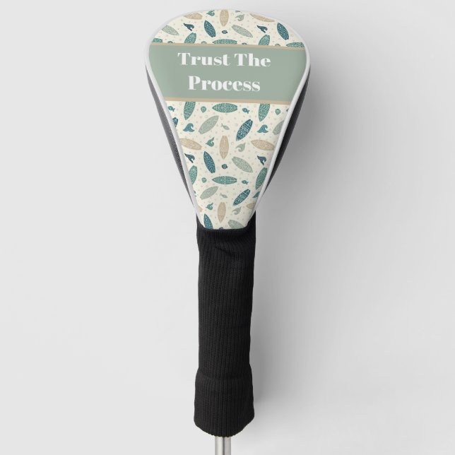 Trust the Process Surfboard Golf Head Cover (Front)
