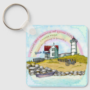 Trust the Timing  Lighthouse keychain