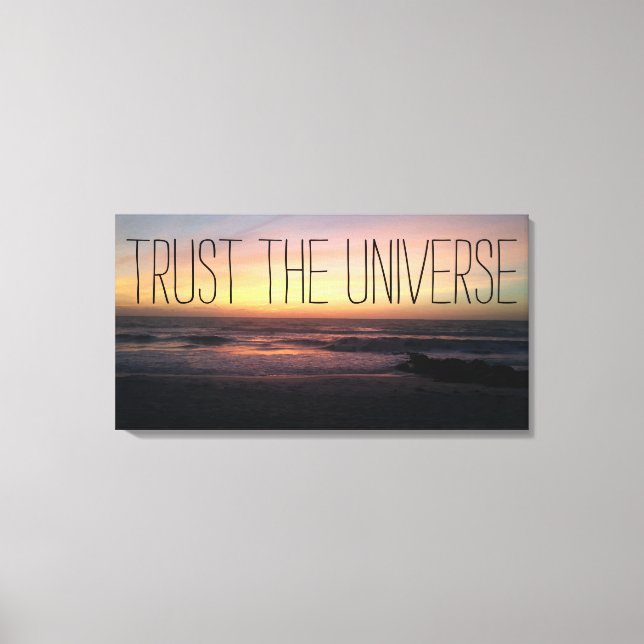 TRUST the Universe Beach Sunset Photo Canvas Print (Front)