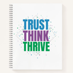 Trust Think Thrive – Motivational Quote Design Notebook