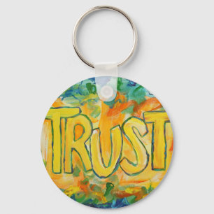 Trust Word Art Painting Inspirational Key Chains