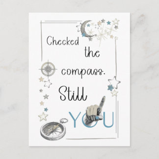 Trust Your Inner Compass. Self Care Afirmation Announcement Postcard