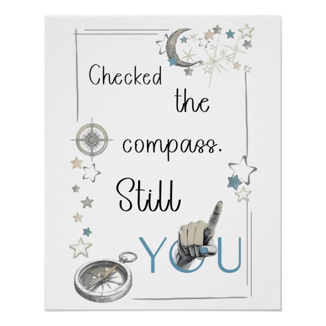 Trust Your Inner Compass. Self Care Afirmation Poster (Front)