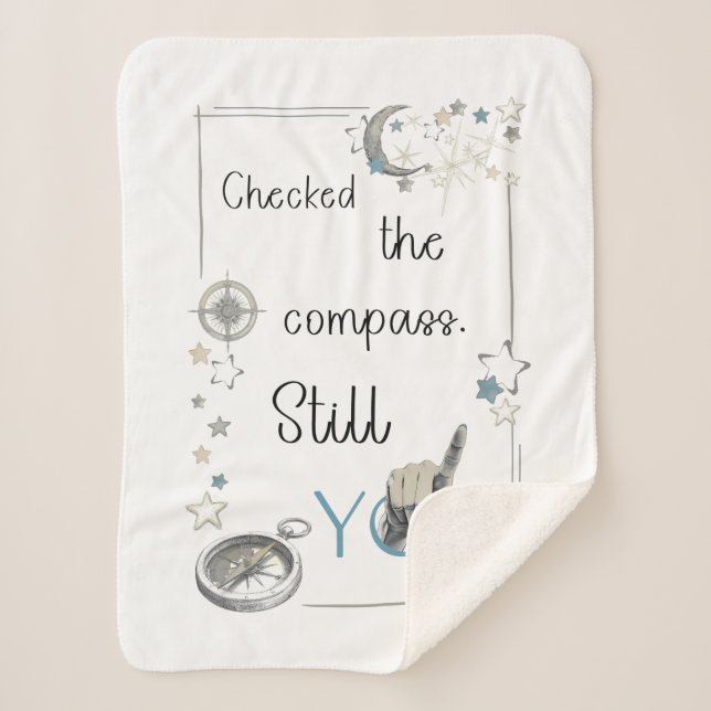 Trust Your Inner Compass. Self Care Afirmation Sherpa Blanket (Front)