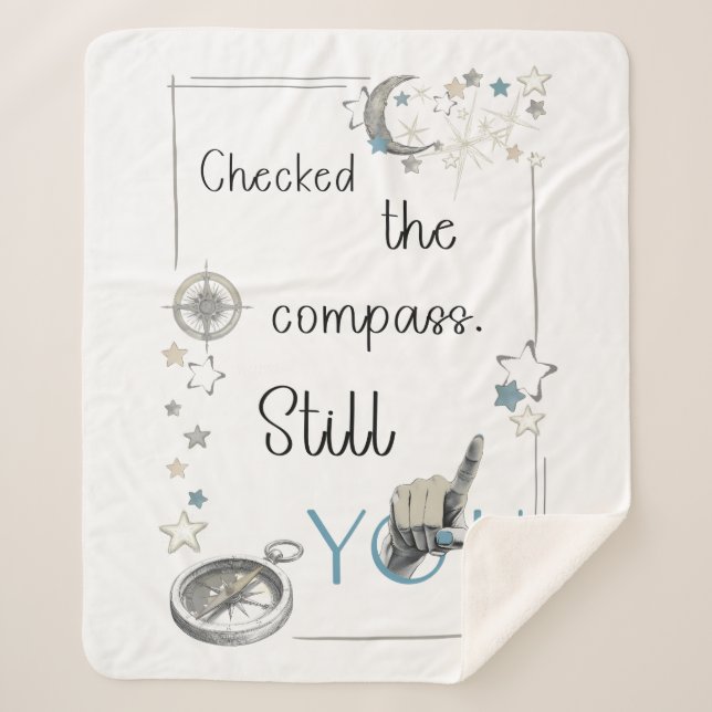 Trust Your Inner Compass. Self Care Afirmation Sherpa Blanket (Front)