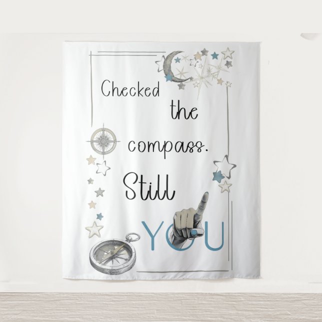 Trust Your Inner Compass. Self Care Afirmation Tapestry (Front)
