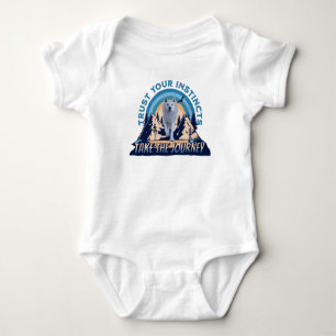 Trust Your Instincts Arctic Wolf Adventure Art Baby Bodysuit