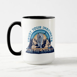 Trust Your Instincts Arctic Wolf Adventure Art Mug