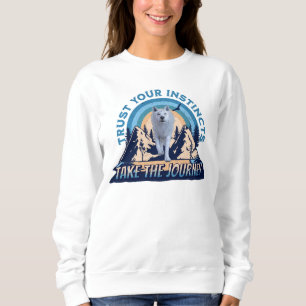 Trust Your Instincts Arctic Wolf Adventure Art Sweatshirt
