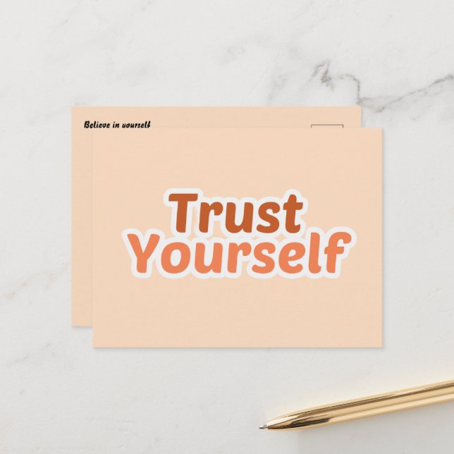 Trust Yourself Minimalist Boho Motivational  Postcard (Front/Back In Situ)