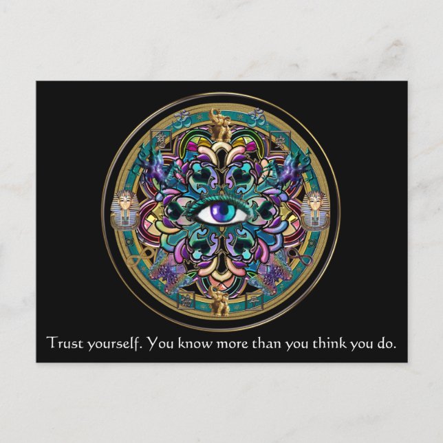 Trust Yourself ~ The Eyes of the World Mandala Postcard (Front)