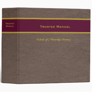 Trustee Manual with Custom Name Estate Plan binder