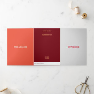 Trustfully Red Corporate Tri-Fold Card
