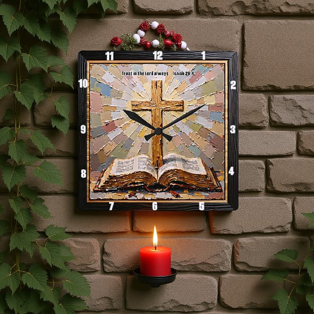 Trusting Faith: Always In The Lord Square Wall Clock (Creator Uploaded)