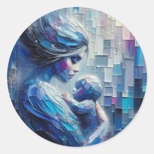 Trusting Her Mother and Child Art Stickers