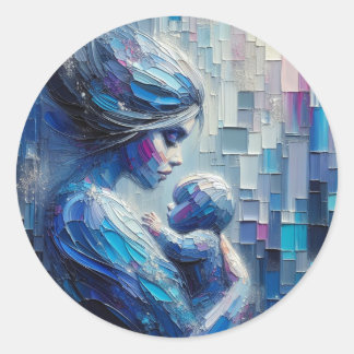 Trusting Her Mother and Child Art Stickers