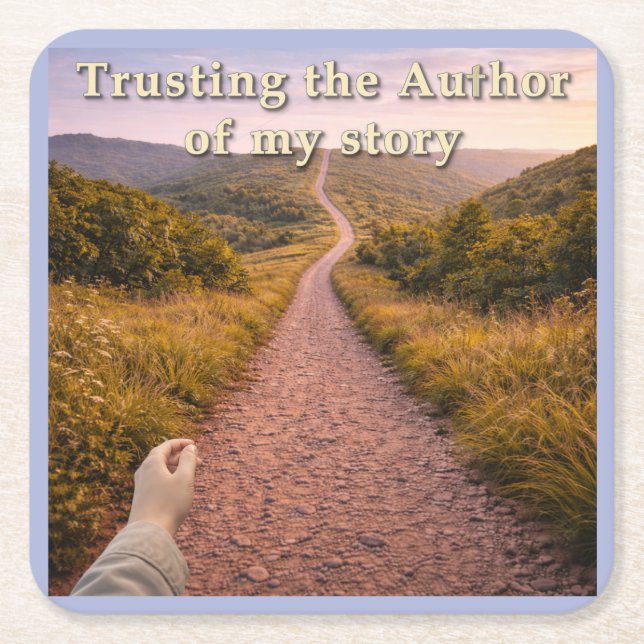 Trusting the Author Square Paper Coaster (Front)